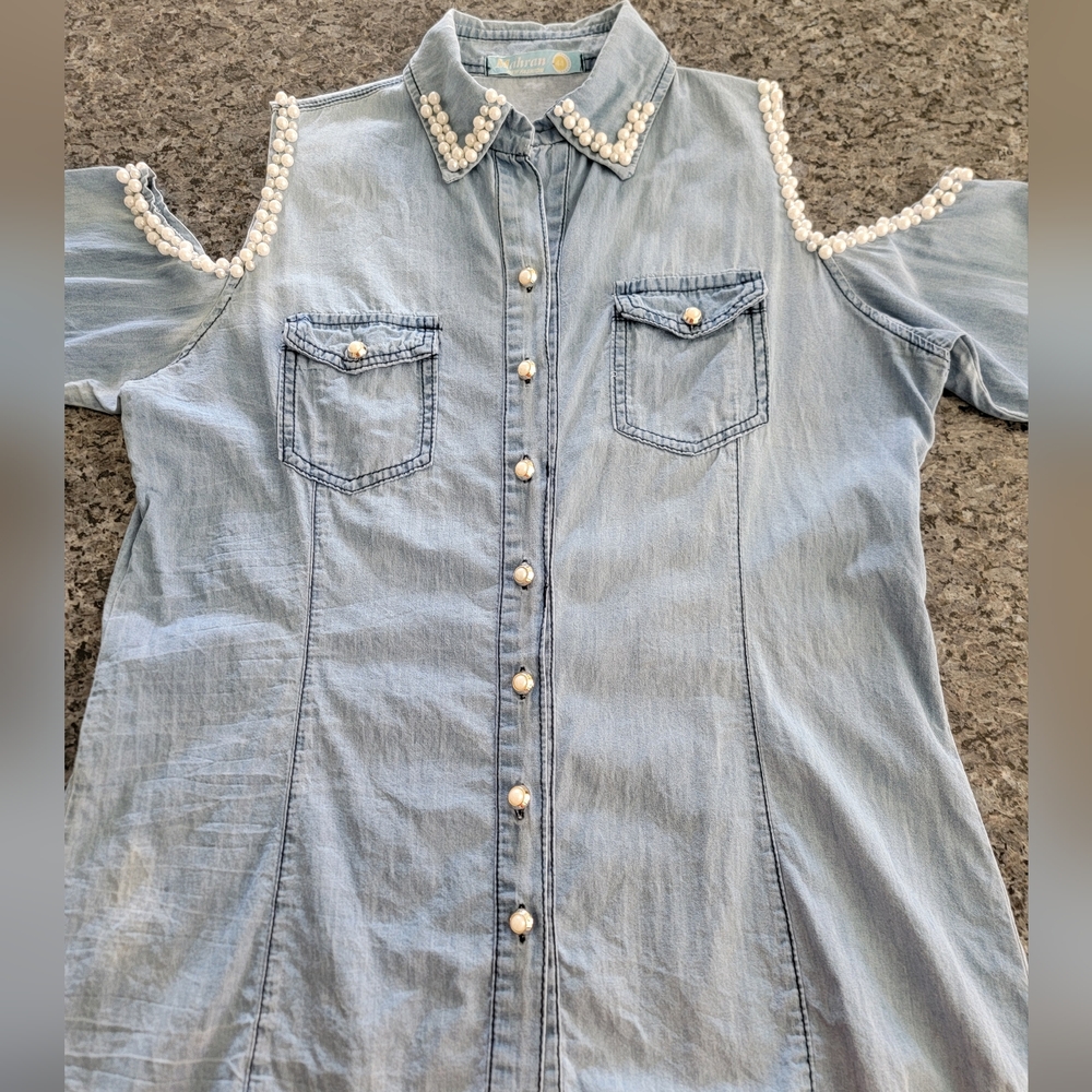 Mahran Pearl Embellished Shirt Size 44